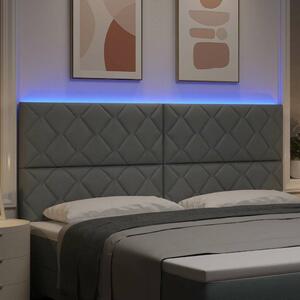 VidaXL LED ágytámla Világosszürke szövet