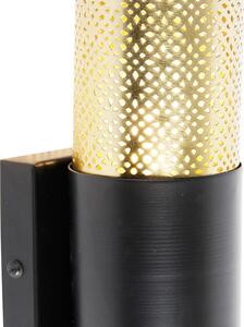 Ipari fali lámpa fekete arannyal 11,5 cm - Raspi