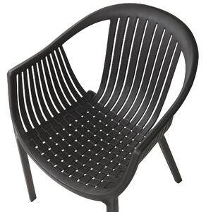 Fekete kerti szék négydarabos szettben NAPOLI