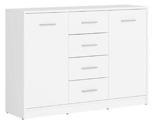 Komód Novsore 118, Laminált forgácslap, 84x119x34cm, Fehér