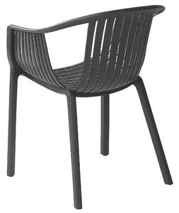 Fekete kerti szék négydarabos szettben NAPOLI