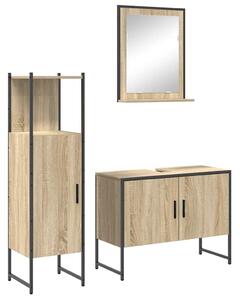 VidaXL Fürdőszoba bútor szett 3 db Barna 33 x 33 x 120,5 cm Szerelt fa