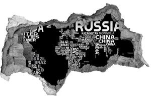 Fali matrica lyuk a falban Térkép a világ feliratok