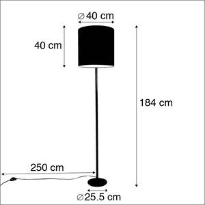 Modern állólámpa acél szövet szürke árnyalat 40 cm - Simplo