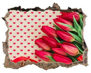 Fali matrica lyuk a falban Tulipánok szívek