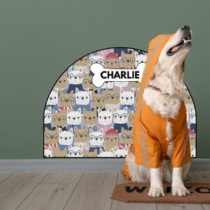 PIPPER. Védő textil falmatrica – Ív – Bulldogok Méret: 83x60cm, Indíték: névvel