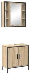 VidaXL Fürdőszoba bútor szett 2 db Barna 60 x 30 x 60 cm Szerelt fa