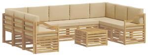 VidaXL Ülőgarnitúrák 10 pcs Fehér és Bézs 59 x 59 x 37 cm Poliészter