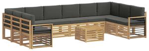 VidaXL Kültéri kanapé szett 8 pcs Fehér és antracit 59 x 59 x 37 cm