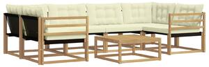VidaXL Kültéri kanapé szett 7 pcs Fehér és Krém színű 79 x 79 x 37 cm