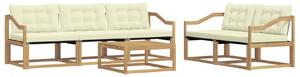 VidaXL Kültéri kanapé szett 6 pcs Fehér és Krém színű 79 x 79 x 37 cm