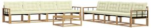 VidaXL Kültéri kanapé szett 9 pcs Fehér és Krém színű 79 x 79 x 37 cm