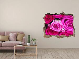 Fali matrica lyuk a falban Egy csokor rózsaszín rózsa