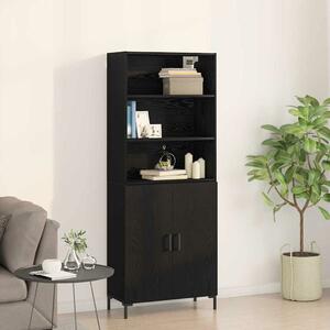 VidaXL Magasfiú Fekete tölgy 69,5 x 34 x 180 cm Szerelt Fa