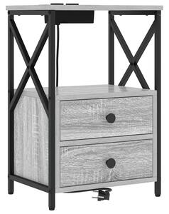 VidaXL Éjjeliszekrény 2 pcs Szürke Sonoma 40 x 31 x 60 cm Faanyag