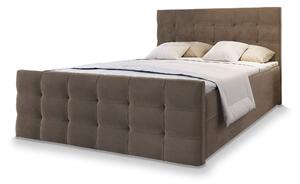 VAMON kárpitozott boxspring franciaágy 180x200 – barna
