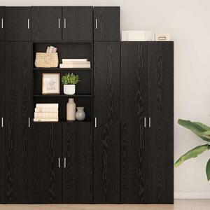 VidaXL Polcos tárolószekrény Fekete Tölgy 30 x 42,5 x 225 cm
