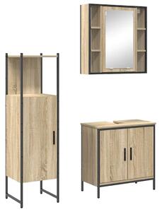 VidaXL Fürdőszoba bútor szett 3 db Barna 60 x 30 x 60 cm Szerelt fa