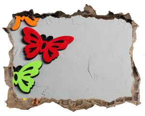 Lyuk 3d fali matrica Színes pillangók