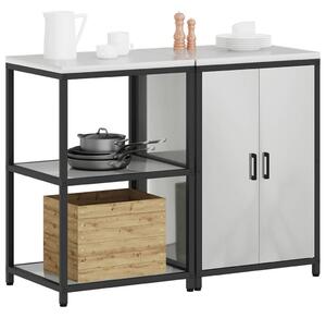 VidaXL Konyhai Tároló Készlet HATTEM 2 pcs Ezüst Horganyzott Acél