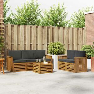 VidaXL Kanapé szettek párnával, 6 db, Natúr és Antracit