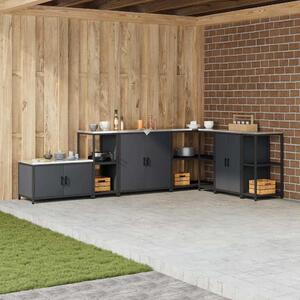 VidaXL Konyhai polcrendszer HATTEM Antracitszürke 40 x 50 x 92 cm Acél