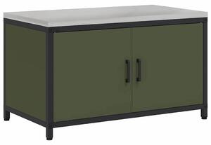 VidaXL Konyhai tárolószekrény HATTEM Olajzöld 90 x 50 x 53 cm Acél