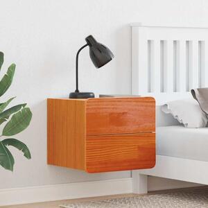 VidaXL Éjjeli asztal fiókkal 2 pcs Barna 39 x 34 x 33 cm Tömör fenyőfa