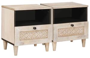 VidaXL Éjjeliszekrény 2 pcs Fehér 40 x 33 x 46 cm Szerelt Fa