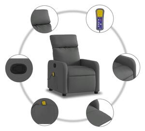VidaXL sötétszürke szövet masszázsfotel