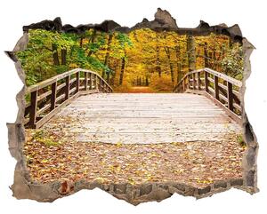 3d-s lyukat fali matrica Híd az őszi erdőben