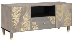 VidaXL TV szekrény Szürke és Arany 105 x 33.5 x 46 cm Tömör mangófa