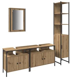 VidaXL Fürdőszoba bútor szett 4 pcs kézműves tölgy 33 x 33 x 185.5 cm