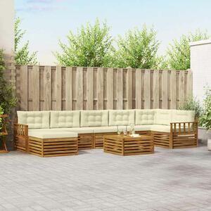 VidaXL Kültéri kanapé szett párnával 8 pcs Természetes és krémszínű