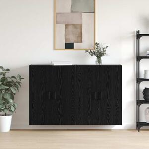VidaXL Fali szekrény 2 db Fekete tölgy 69,5 x 34 x 90 cm Szerelt Fa