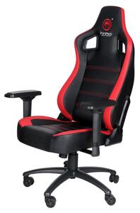 Marvo CH-118, Műbőr + PVC, 131 cm, Max. 150 kg, Állítható háttámla, Fekete-Piros, Gamer szék