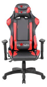 Red Fighter C8, Műbőr, 137 cm, Max. 132 kg, Állítható háttámla, Derék és fejtámasz, Fekete-Piros, Gamer szék
