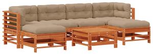 VidaXL Kerti lounge szett 7 pcs Viaszbarna Tömör Fenyőfa