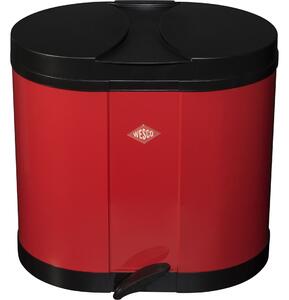 WESCO Ökosammler Beta 2 x 15 literes pedálos fém szemetes - Piros