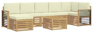 VidaXL Kültéri kanapé szett 8 pcs Fehér és Krém színű 59 x 59 x 37 cm