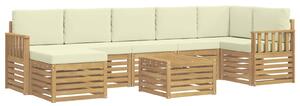 VidaXL Kültéri kanapé szett 8 pcs Fehér és Krém színű 59 x 59 x 37 cm