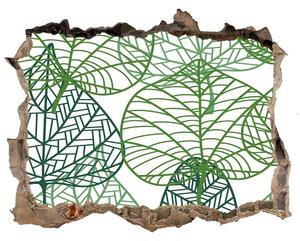 3d-s lyukat fali matrica Zöld levelek mintázata