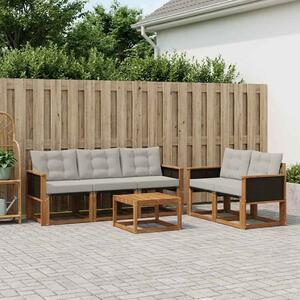 VidaXL Kültéri kanapé szett 6 pcs Természetes és Világosszürke