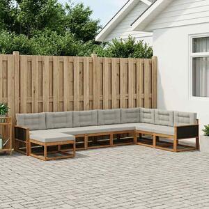 VidaXL Kültéri kanapé szett 8 pcs Természetes és Világosszürke