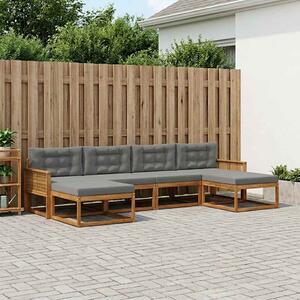 VidaXL Kültéri kanapé szett párnával 6 pcs Természetes és antracit