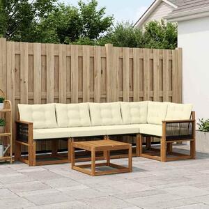 VidaXL Kültéri kanapé szett párnával 6 pcs Természetes és krémszínű