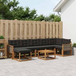 VidaXL Kültéri kanapé szett párnával 8 pcs Természetes és Fekete