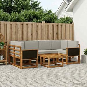 VidaXL Kültéri kanapé szett 5 pcs Természetes és Világosszürke