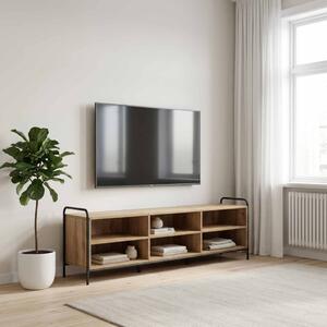 TV szekrény 140 x 39,5 x 50 cm Kézműves Tölgy Szerelt Fa