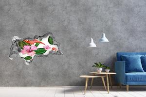 3d fali matrica lyuk a falban Flamingók és növények